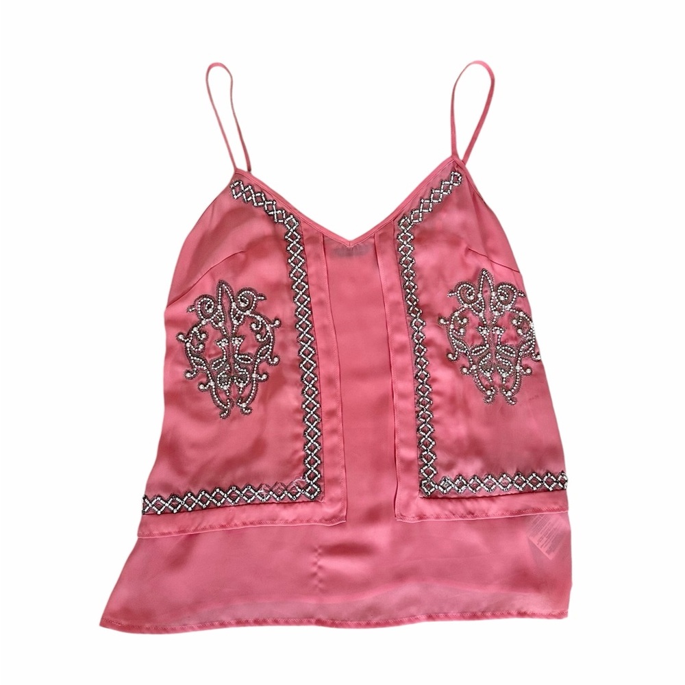 Guess by Marciano beaded and embroidered Pink Camisole Top, size XS